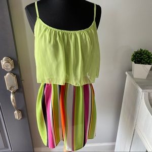 Lime and multi striped dress. Summer sundress
